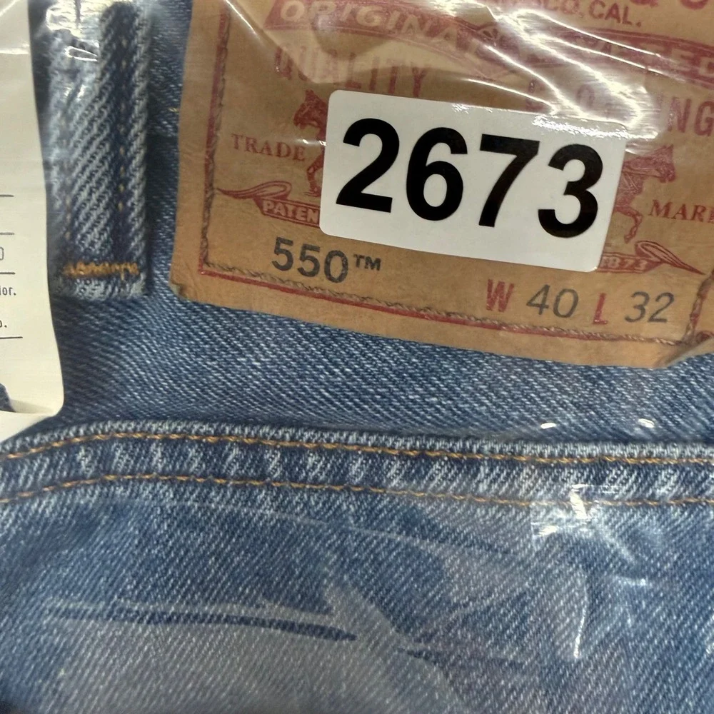 Levi's 550 Jeans Mens 40x32 Blue Relaxed Fit Denim Medium Wash Y2K Deadstock